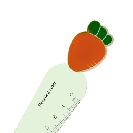 Ruler 12 cm "foot, carrot", plastic, mix-6