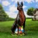 Garden figure "Doberman with the ball" 48cm