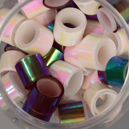 Adhesive tape plastic in the bank "Perth. Bely and violet" NR 40 pcs 1.2 cm, dl.0.9 m 7x7x9 cm-3