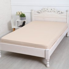 Bishop on the elastic band ATRA 180x200x20, beige calico 120g/m, cotton