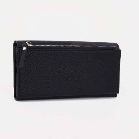 Women's wallet on magnets, black color-1