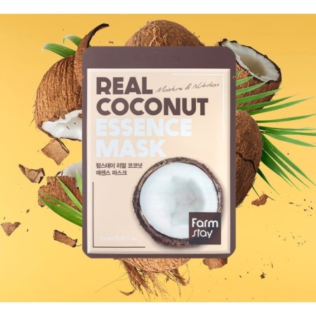Farmstay fabric mask, with coconut extract, 23 ml