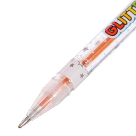 A set of gel pens, 12 colors, metallic, a body with a pattern, in a blister on a button-8