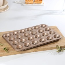 Gold baking uniform, 37.5 × 26 × 2.2 cm, 24 cells, anti -stick coating, gold color