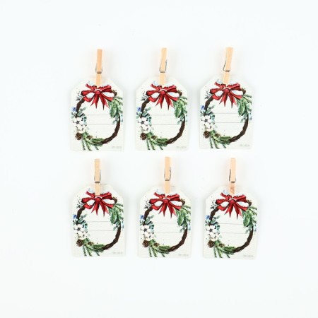 New Year's jewelry for glasses with predictions, nameplate, 3.5 x 5 cm, 6 pcs.-3