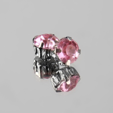 Rhinestones are sewing "circle", in the frame, d = 8 mm, 20 pcs, pink color-3