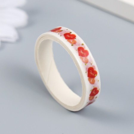 Adhesive tape Paper "Love" set 10 pcs width. 0.8 cm dl. 2 m 8.5x4x1 cm-1
