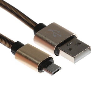 MicroUSB cable - usb, 2.1 a, nylon braid, 1 meter, golden