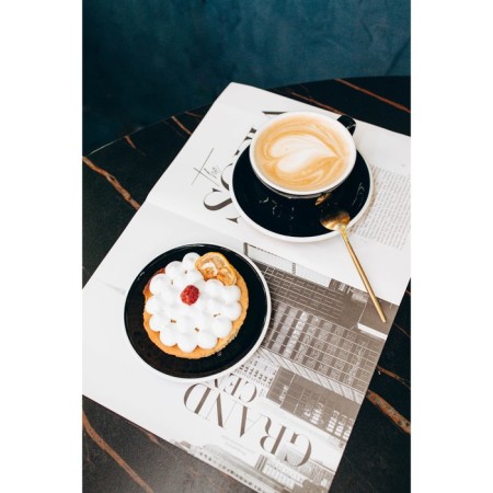 Coffee steam porcelain Magistro Coffee Time, 2 objects: a cup 300 ml, a saucer d = 15.5 cm, black color-9