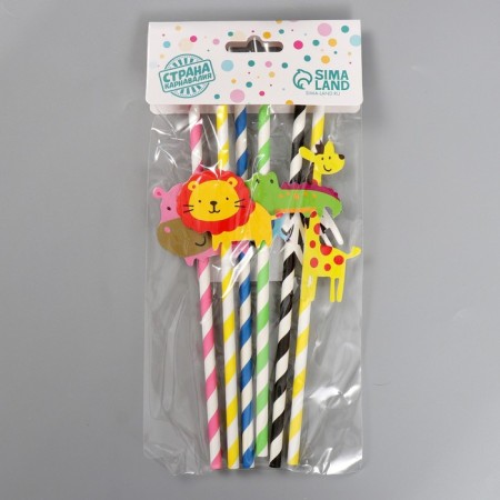 Pipe tubes "Zoo", set of 6 pcs.