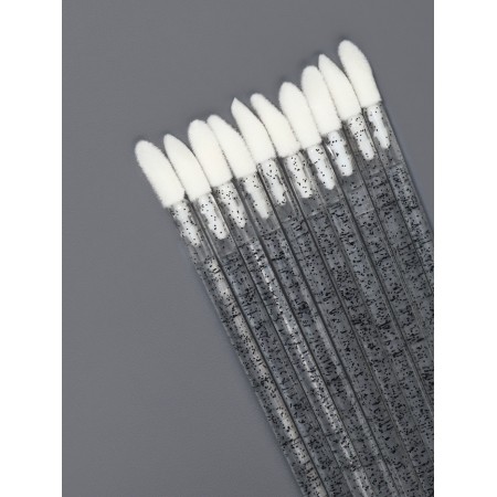 Applicators for lipstick and shine, set - 10 pcs, 9 cm, black color-3