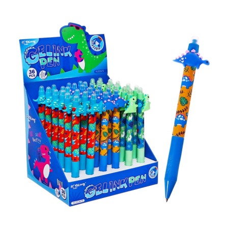 Gel handle washed ink, blue rod, 0.5 mm, automatic, Dino Mix case