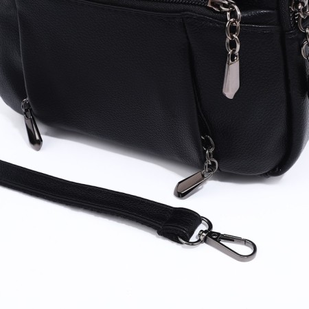 Bag Cross-Bodi with a zipper, black color-6