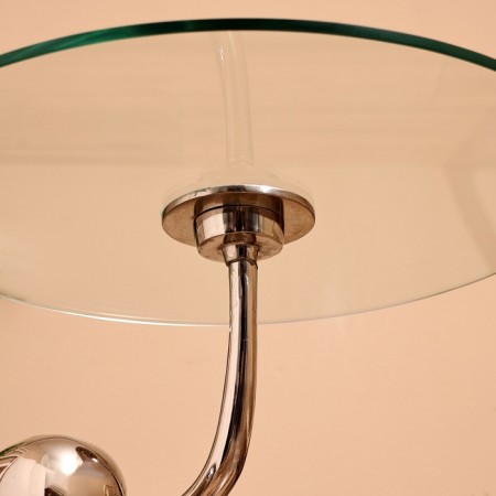 Coffee table 52x52x50 cm, aluminum, glass-6