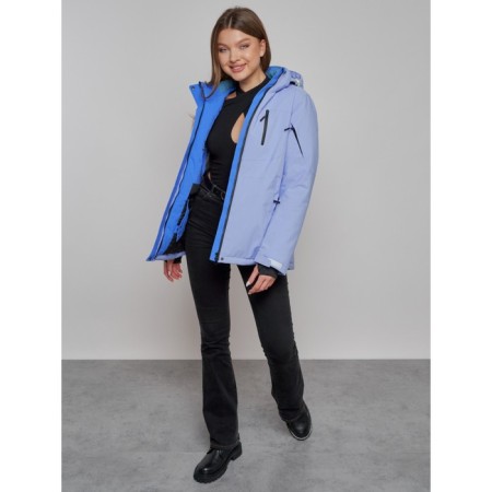 Ski jacket women's winter, size 44, purple color-12