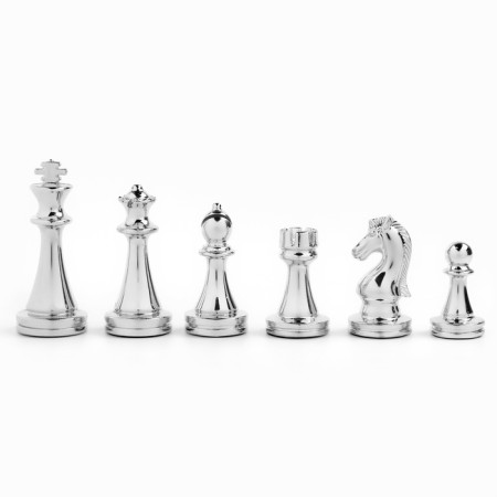 Chess souvenir, wooden board 30 x 30 cm, metal figures-3