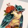 Tattoo on the body color "owl in peony" 26.1x14.6 cm