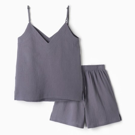 Women's pajamas (T-shirt, shorts) KAFTAN BASIC Size 40-42, gray-blue-8