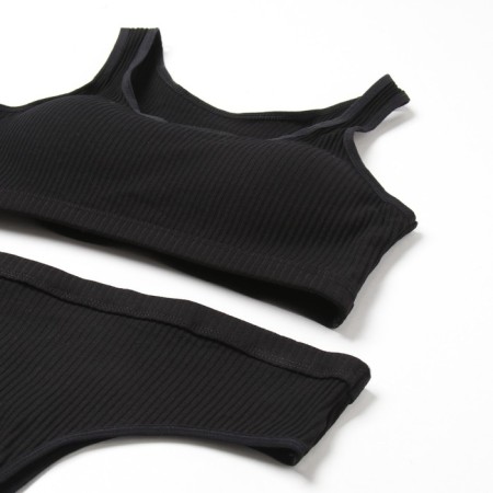Female set (top, panties) Black color, size 42-44-5