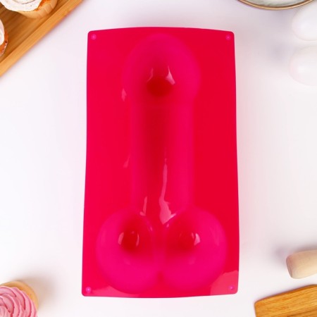 Silicone form for baking "Oral pleasure", 28 cm, pink color 18+-2