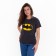 Women's T-shirt, color dark gray melange, bat, size 46