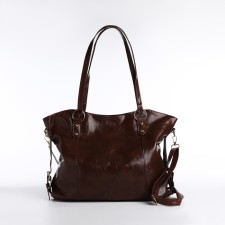 Zipper bag with zipper, brown color