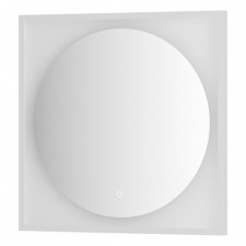 Зеркало в багетной раме с LED-подсветкой 15 Вт, 70x70 см, сенсорный выключатель, тёплый белый свет,