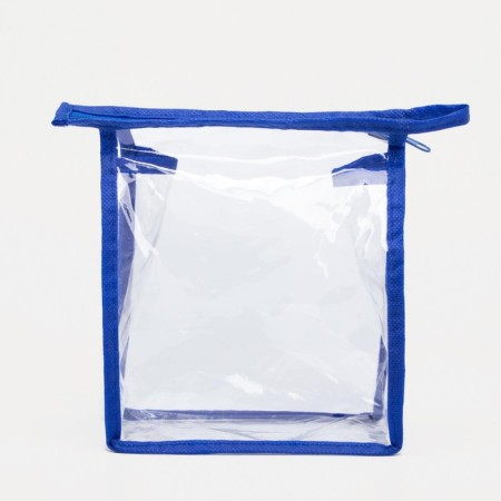 Lightning cosmetic bag, cornflower/transparent color-2