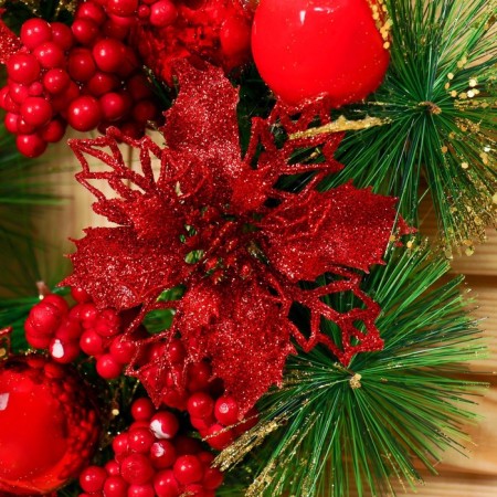 New Year's Wreath D-25 cm "Red berries and balls"-2