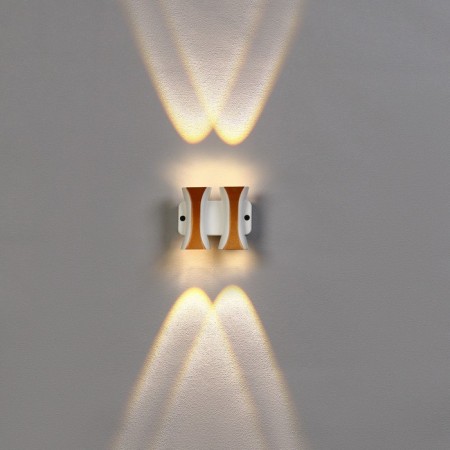 Facade lamp "Elegant", FSD-043, 4 W, 3000K, 2 rays, IP65, 220 V, plastic, white