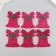 Decor "Bell with flower" 5x6 cm raspberry set 6 pcs foom glitter