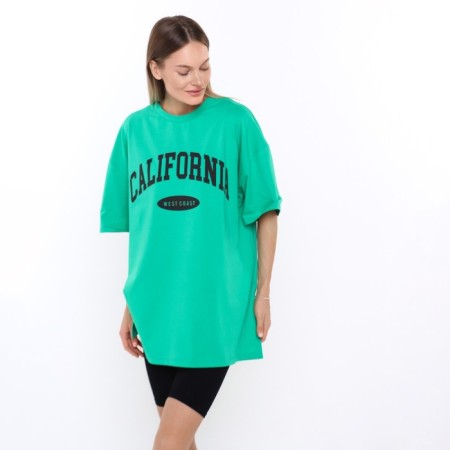 Women's T-shirt, mint color, Oversize size (42-46)-1