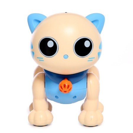 Robot Cat "Poltovod" Zhorya, on the control panel, interactive: sensory, sound, light, on batteries, in Russian, blue-1