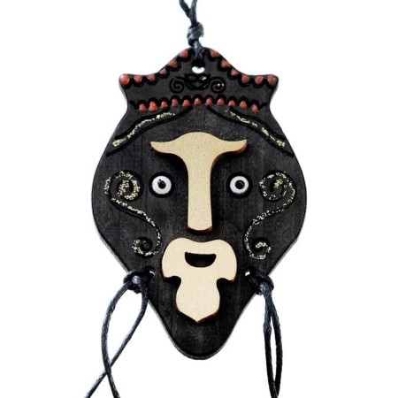 Autonomane "Shaman with a tambourine" cedar, a satellite amulet, mix-7