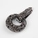 Decorative fastener, 7.5 × 4.5 cm, black color