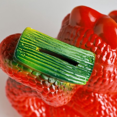New Year. Symbol 2025. Piggy bank "Snake with a bill" 20x16cm, red-3