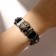 Bracelet Unisex “Burn” Skull, Black color with silver, 26 cm
