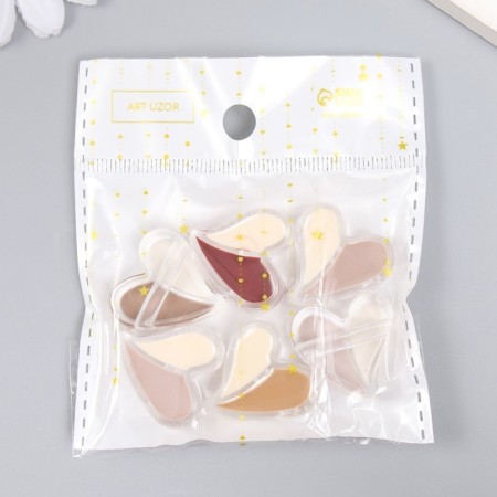 Busina Plastic "Coffee aroma. Heart. Half" Gloss Mix 2.3x2.4x0.9 cm-3