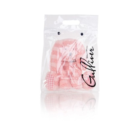 Soft toy Gulliver Bunny Curly Pink color, 22 cm-2