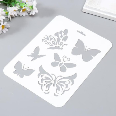 Plastic stencil "Different butterflies" 16x22 cm-1