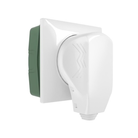 Set: W1189201 Roset with a fork for an electric stove 32A 250V, box in the wall, white-1