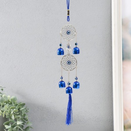 Wind music metal, plastic "Circles of flowers from the evil eye" 5 bells h = 30 cm