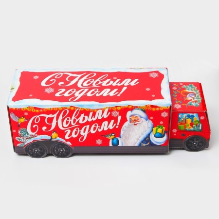 Gift box New Year's truck "soon holiday" with animation 36 x 11.5 x 11 cm-4