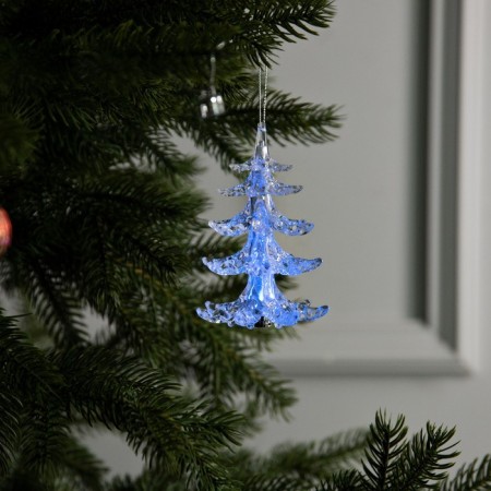 Fir -tree toy "Crystal Christmas tree" 12 cm, from batteries, glow of multi (RGB)