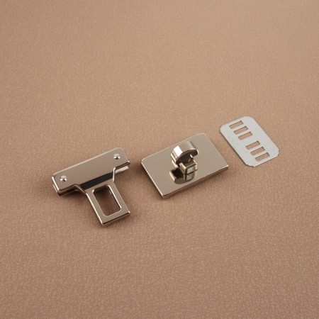 Bag's fastener, 3.3 × 3.3 cm, pearl silver color-2
