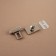 Bag's fastener, 3.3 × 3.3 cm, pearl silver color