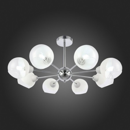 Ceiling EVOLUCE lamp. Sle102702-08. Giorte. 8x40 watts, E14, 79x79x34.5 cm, chromium color-1