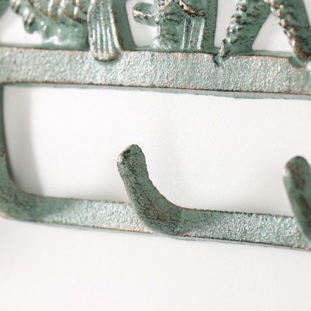 Hooks decorative cast iron "Underwater World" Green Patina 15x29x3 cm-2