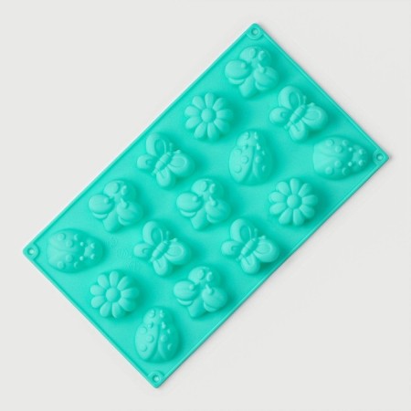 Baking uniform “Pollen”, silicone, 29 × 17 cm, 15 cells (4.8 × 4 cm), Mix color