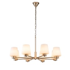Suspended Indigo lamp, 13004/8p Gold. 8x60W, e27, 815x815x455/1255 mm, matte white color
